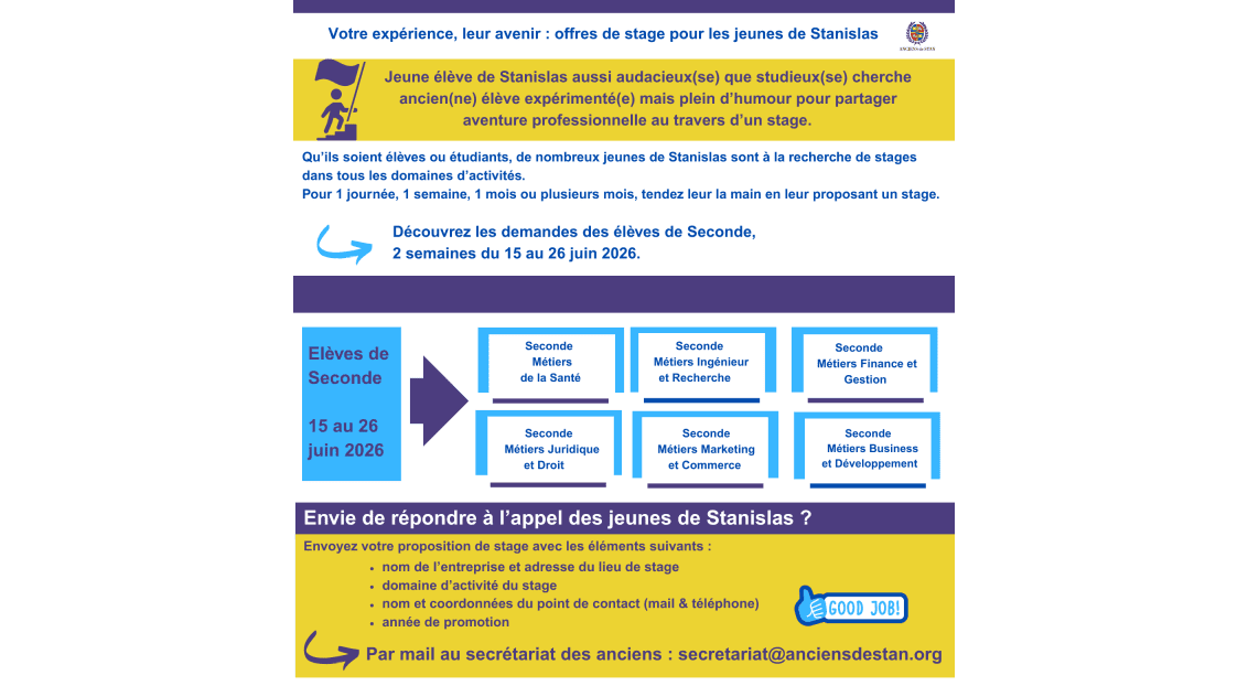 Accueillez des élèves de Seconde en stage !
