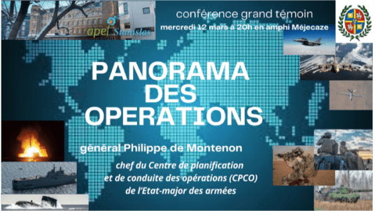 Conférence Grand Témoin : Panorama des opérations des armées françaises, par le général Philippe de Montenon 